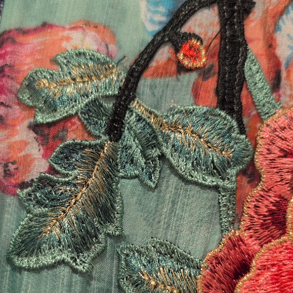 Aratta Silent Journey Embroidered Floral Anthropologie Maxi Dress Size Small - Picture 9 of 10